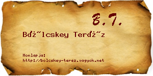 Bölcskey Teréz névjegykártya